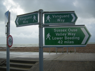 Start (or finish) of the Sussex Ouse Valley Way, Seaford Bay Seaford Bay