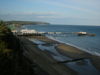 Sandown Pier, looking towards Bembridge Down Sandown Pier