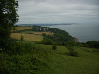 View from Nansen Hill back towards Luccombe. Bembridge Down in the distance Nansen Hill