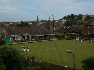 Bowling club, Shanklin, seen from cycleway Bowling club