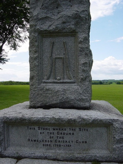 Monument on the site of the original ground of Hambledon Cricket Club Monument